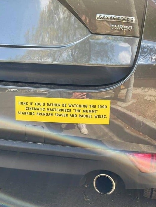 honk if youd rather be watching the 1999 the mummy bumper sticker