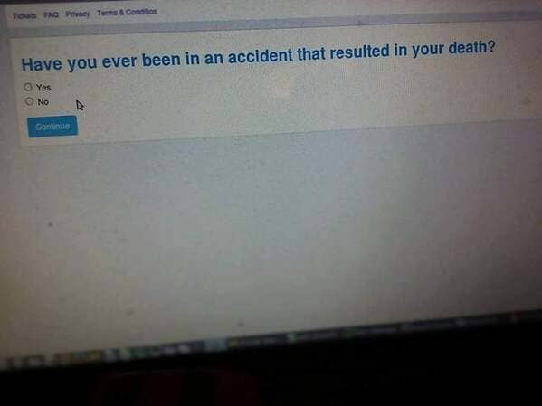 have you ever been in an accident that resulted in your death funny picture
