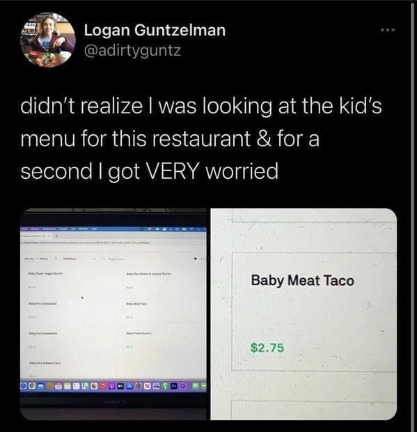 baby meat taco funny tweet picture