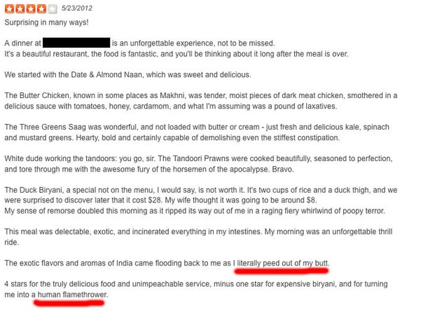 funny yelp review