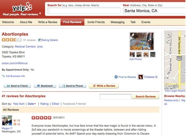 funny yelp reviews