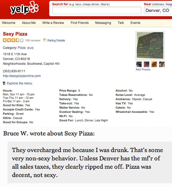 yelp pizza review