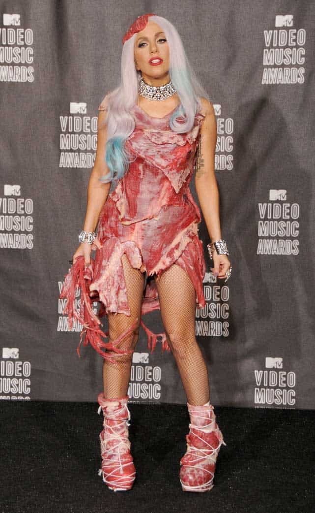 lady gaga meat dress