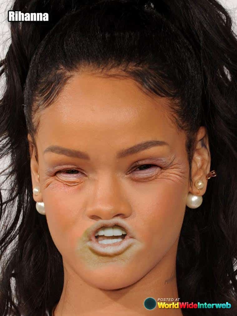 rihanna trump eyes mouth