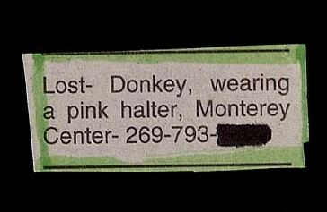 classified ad lost
