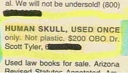 classified ad insane