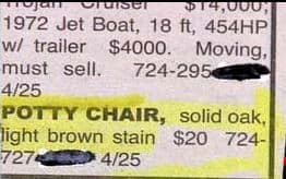 classified ad fail