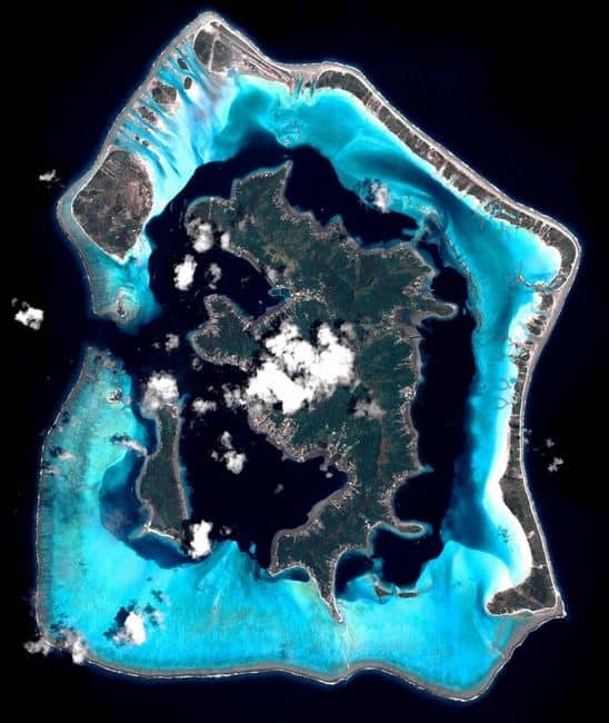 bora bora from above