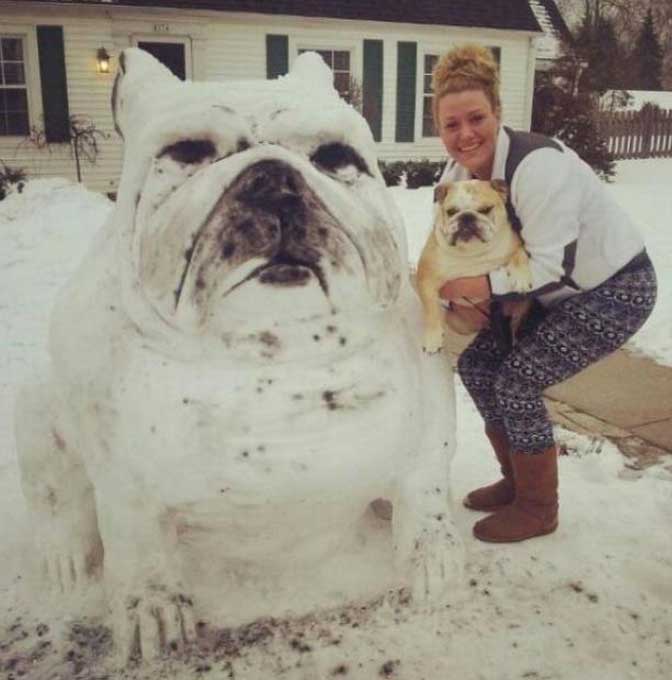 dog-snowman