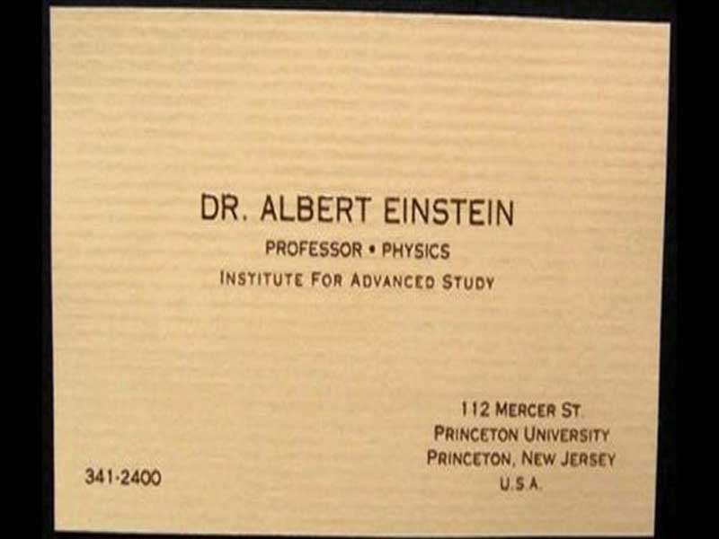 albert einstein business card