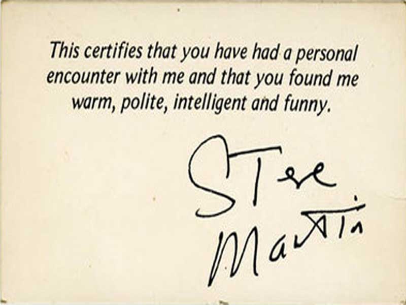 steve martin business card