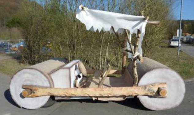homemade flinstones car