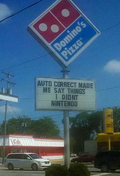 funny dominos sign