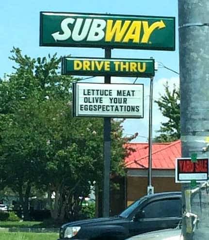 funny subway sign