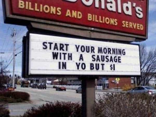 funny mcdonalds sign