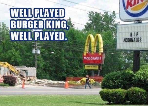 burger king mcdonalds sign, funny fast food restaurant signs