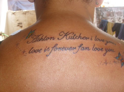 ashton kutcher love tattoo