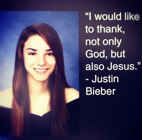 bieber yearbook quote
