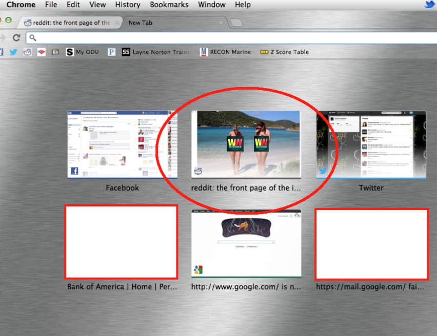 chrome most visited fail