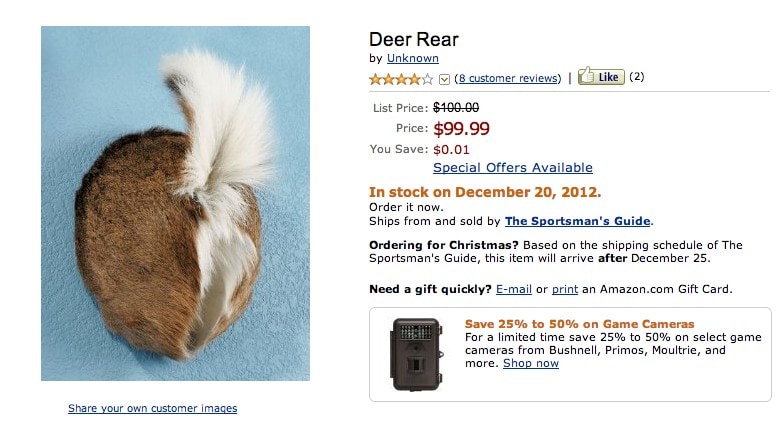 deer butt amazon