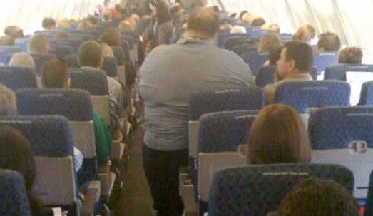 fat airplane passenger