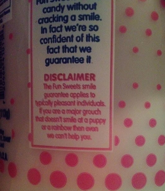 funny disclaimer sign