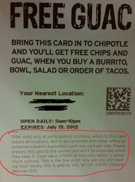 funny food disclaimer