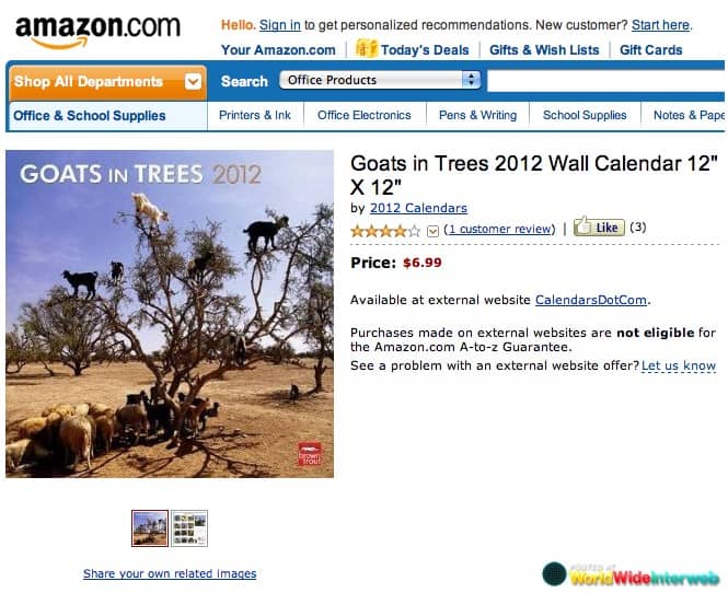 goats in trees calendar