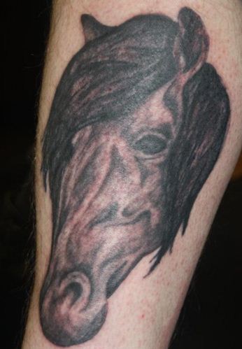 horse hair tattoo