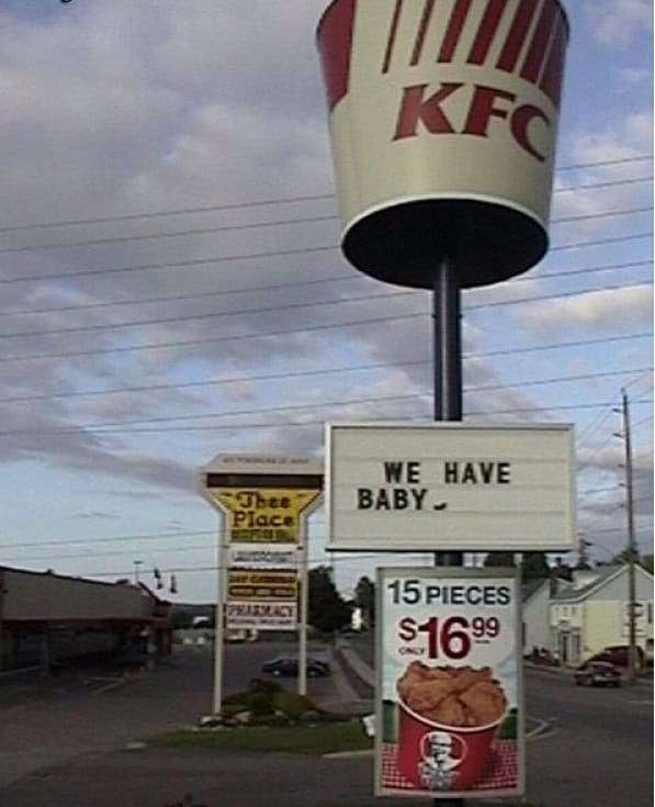 kfc baby sign
