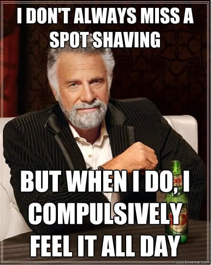 most interesting man shaving