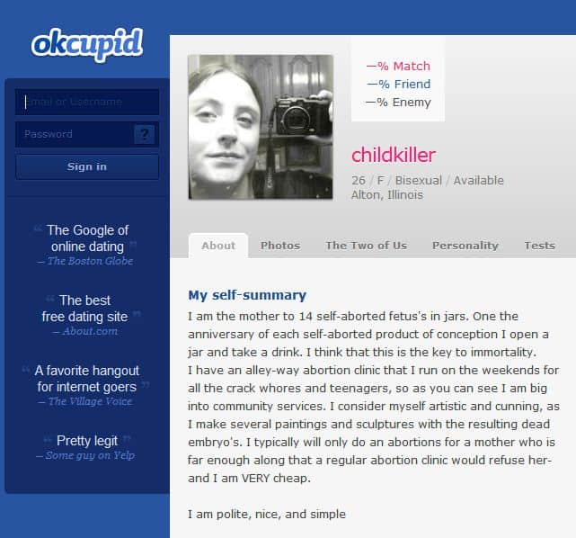 ok cupid chick
