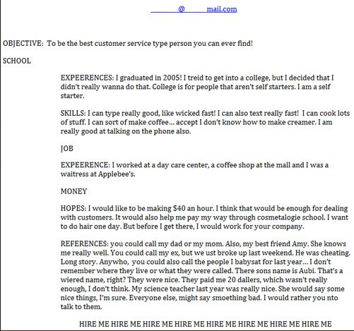 resume idiot photo