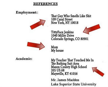 resume photos references