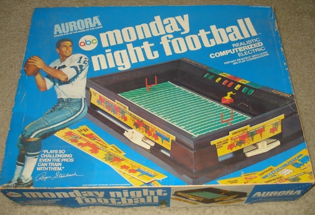 roger staubach monday night football game board