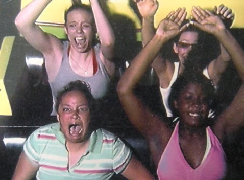 roller coaster scared kids