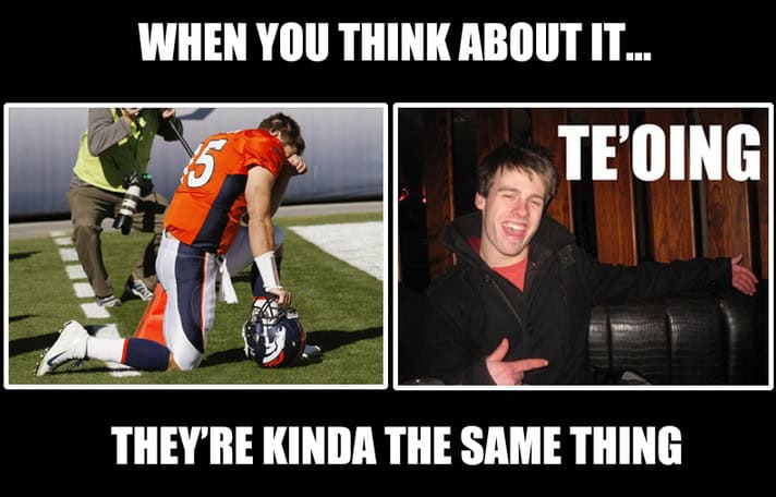 teoing tebowing