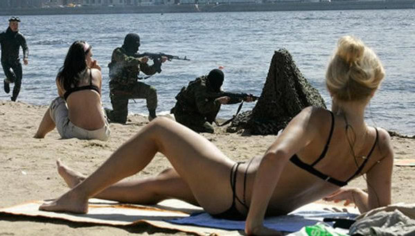 weird beach photo