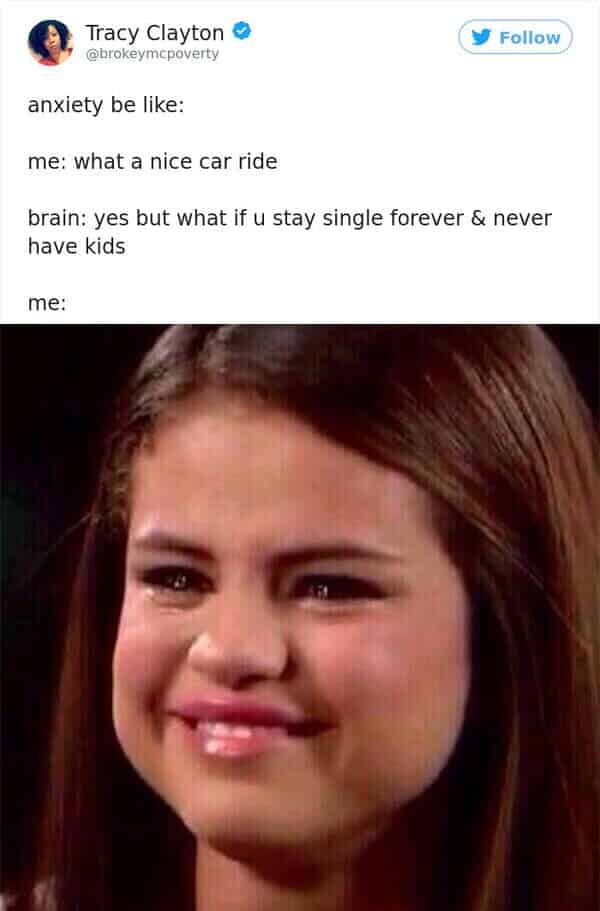 what a nice car ride anxiety meme