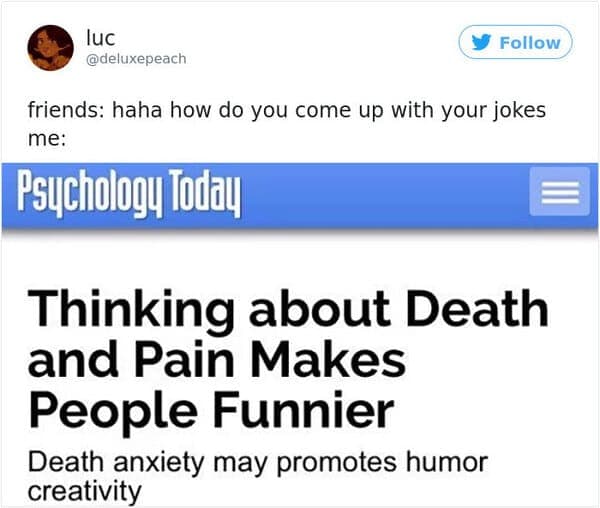 how do you come up with your jokes anxiety meme