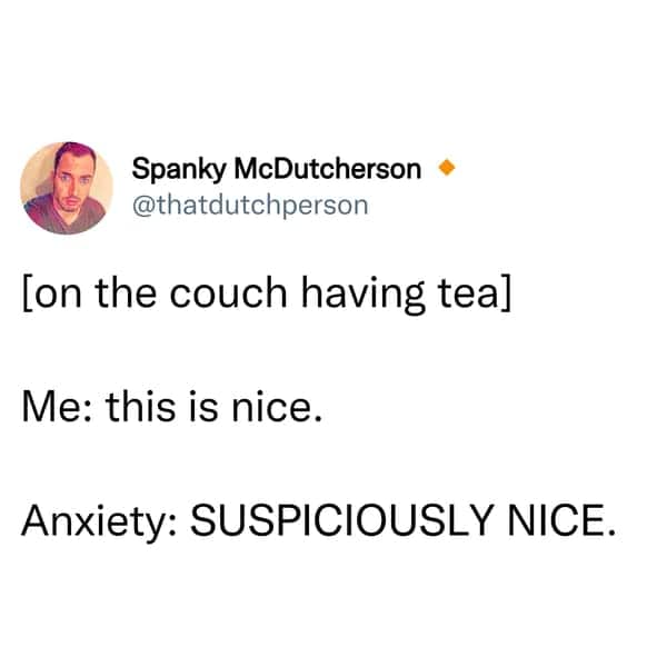 this is nice anxiety meme, this is nice anxiety tweet