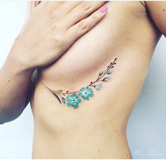 beautiful blue flower boob tattoo, blue flower boob tattoo, blue flower breast tattoo, blue flowers boob tattoo, blue flowers side boob tattoo, gorgeous blue flowers boob tattoo, gorgeous side boob flowers tattoo, gorgeous blue flowers side boob tattoo
