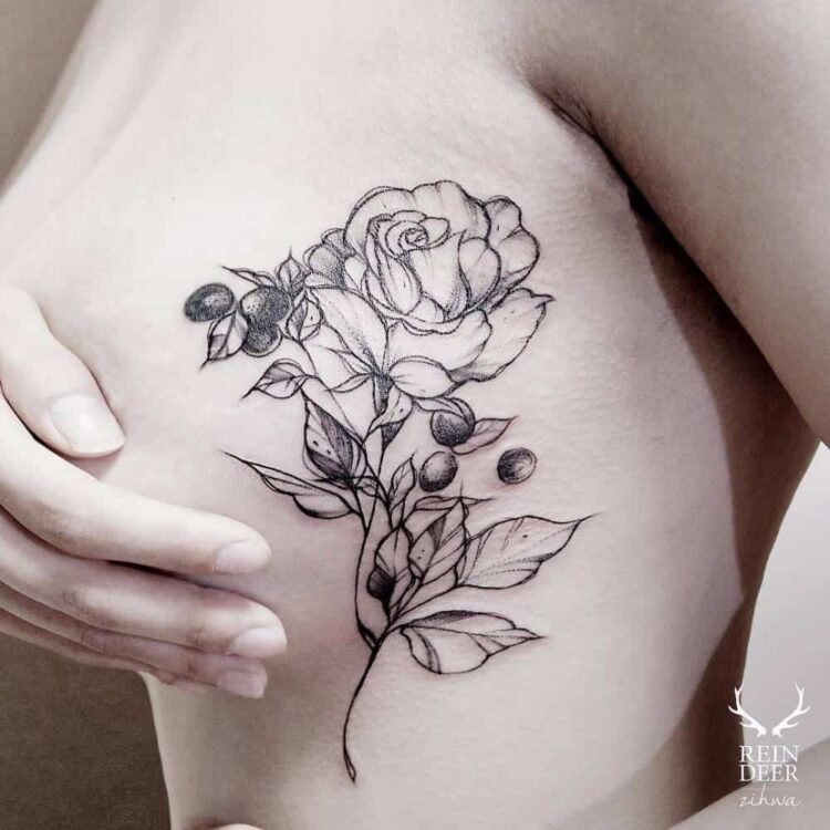 gorgeous rose breast tattoo, beautiful rose breast tattoo, beautiful rose side boob tattoo, sexy rose side boob tattoo, sexy boob tattoo, sexy rose boob tattoo, side boob tattoo, boob tattoo