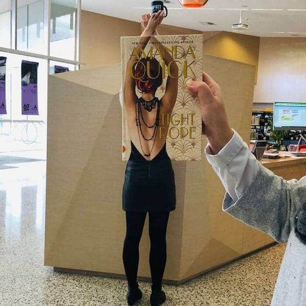 Bookface challenge, librarians and booksellers on instagram and Facebook, fun photos of books, literature porn, lit, reading, cool pics, cute, funny, faces, book covers
