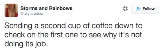 sending a second coffee tweet meme