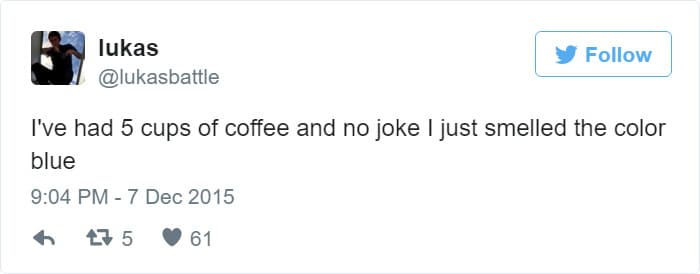 i smelled the color blue coffee meme