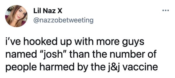 Funny memes about the Johnson and Johnson vaccine, J and J, Johnson vaccine, covid jokes, blood clots, pause on coronavirus vaccine, funny tweets, twitter memes, joke, lol
