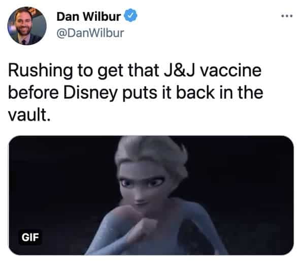 Funny memes about the Johnson and Johnson vaccine, J and J, Johnson vaccine, covid jokes, blood clots, pause on coronavirus vaccine, funny tweets, twitter memes, joke, lol