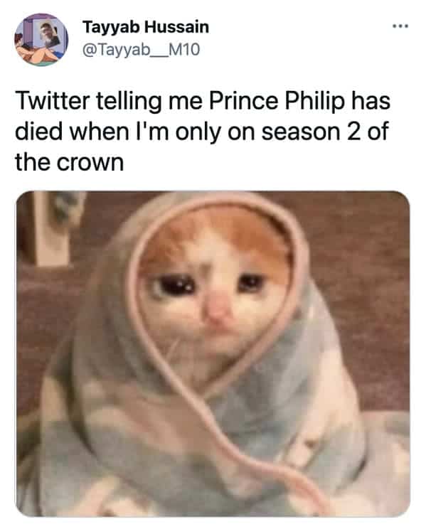Prince philip death funny tweets, funny jokes about prince Philip dying, mean jokes, death, dying, dead, the royal family, Buckingham palace, RIP prince Philip