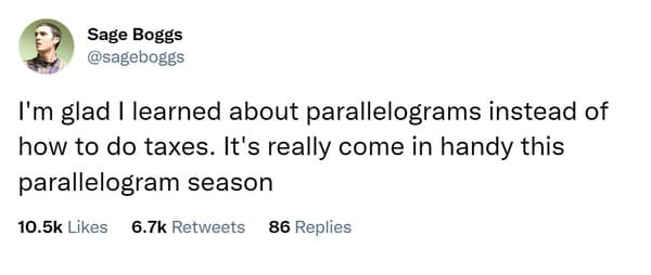 math meme - learned parallelograms